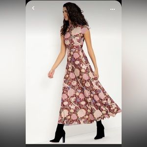 Blackmilk Cray high neck cap sleeve maxi dress